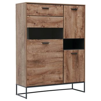 Vitrína MANHATTAN dub havelland cognac/grafit, šírka 110 cm 3