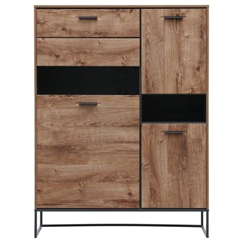 Vitrína MANHATTAN dub havelland cognac/grafit, šírka 110 cm 5