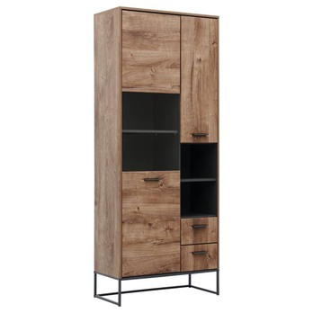 Vitrína MANHATTAN dub havelland cognac/grafit, šířka 79 cm 4