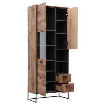 Vitrína MANHATTAN dub havelland cognac/grafit, šířka 79 cm 5