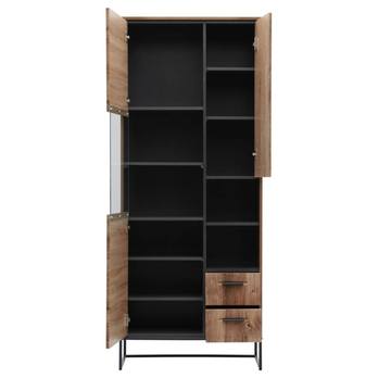 Vitrína MANHATTAN dub havelland cognac/grafit, šířka 79 cm 6