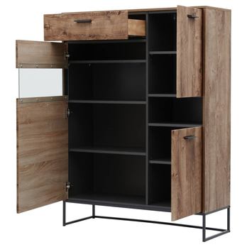 Vitrína MANHATTAN dub havelland cognac/grafit, šírka 110 cm 2