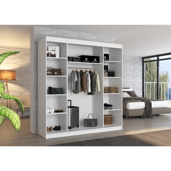 Šatníková skriňa MANOL biela/dub artisan 2