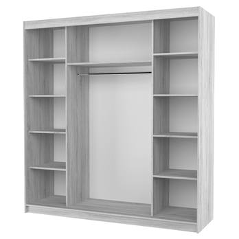 Šatníková skriňa MANOL čierna/dub artisan 2