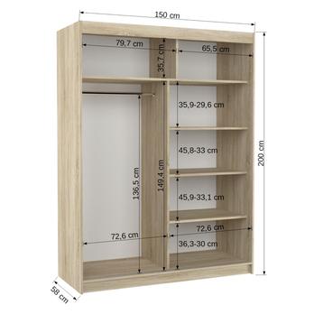 Šatníková skriňa MANOLI dub sonoma 4