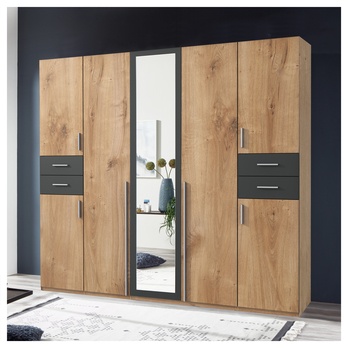 Šatníková skriňa MARGRET 655 dub/grafitová 1