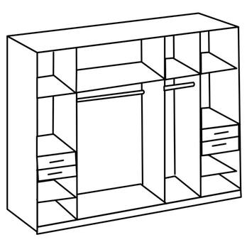 Šatníková skriňa MARGRET 655 dub/grafitová 2