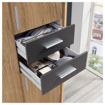 Šatníková skriňa MARGRET 655 dub/grafitová 3