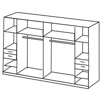 Šatníková skriňa MARGRET 656 dub/grafitová 2