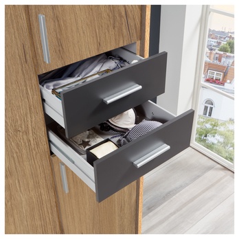 Šatníková skriňa MARGRET 656 dub/grafitová 3