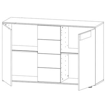 Komoda MARION doskový dub/grafit, 130 cm 2