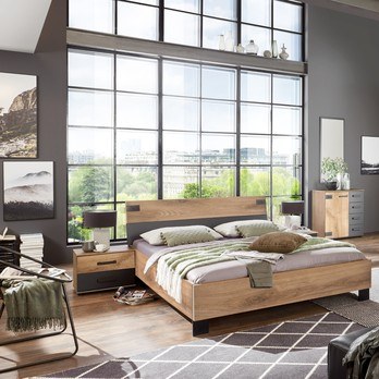 Posteľ MARION doskový dub/grafit, 140x200 cm 1