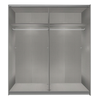 Šatníková skriňa MARION doskový dub/grafit, šírka 225 cm, zrkadlo 2