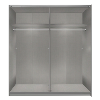 Šatníková skriňa MARION doskový dub/grafit, šírka 180 cm, 2 zrkadlá 2