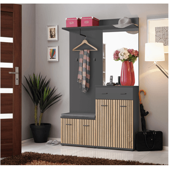 Skrinka na topánky MARISOL dub artisan/antracitová 1