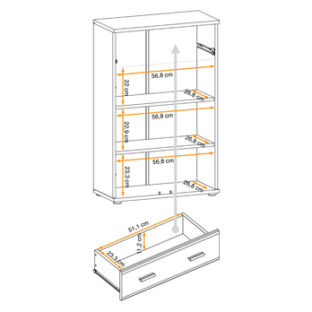 Skrinka na topánky MARISOL dub artisan/antracitová 5