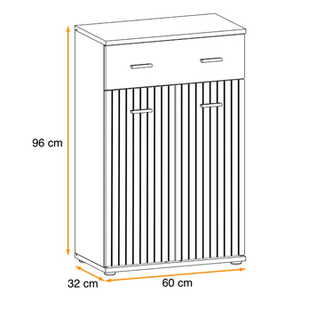 Skrinka na topánky MARISOL dub artisan/antracitová 6