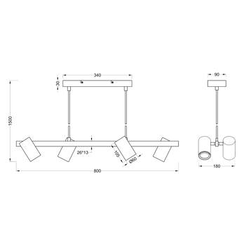 Závesné svietidlo MARLEY 5 čierna 10