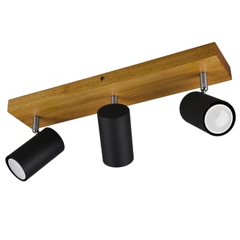 Bodové svietidlo MARLEY III čierna/drevo 2