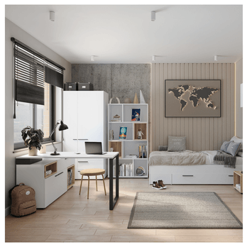 Šatníková skriňa MARLOW biela, šírka 90 cm 1