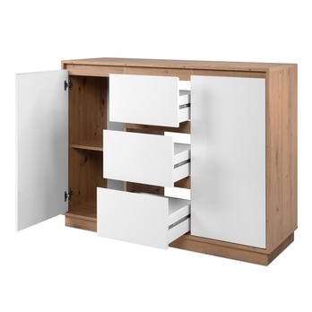 Komoda MARMION 2 dub artisan/biela lesk 2