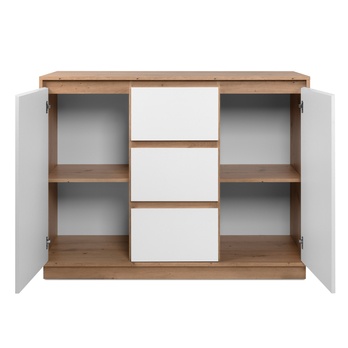 Komoda MARMION 2 dub artisan/biela lesk 4