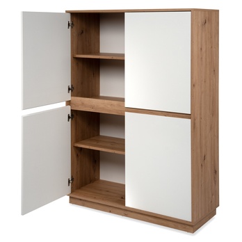 Komoda MARMION 4 dub artisan/biela vysoký lesk 2