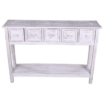 Konzolový stolík MAROCO biela/patina 2