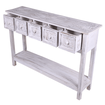 Konzolový stolík MAROCO biela/patina 4