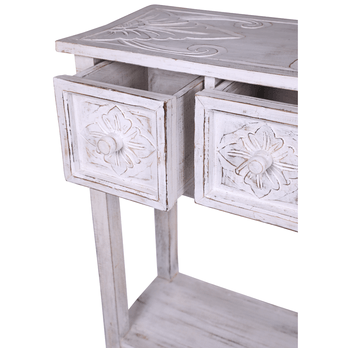 Konzolový stolík MAROCO biela/patina 5