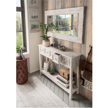 Konzolový stolík MAROCO biela/patina 1