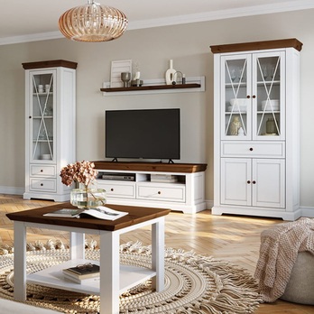 Vitrína MARON 2D biela/tabak 1