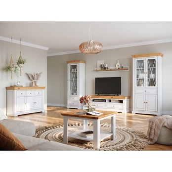 TV komoda MARON borovica/biela 2