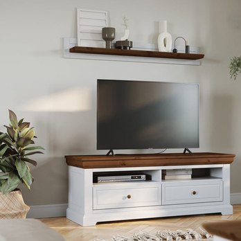 TV komoda MARON biela/tabak 1