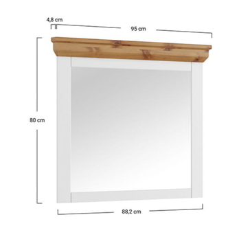 Zrkadlo MARON biela/tabak 2