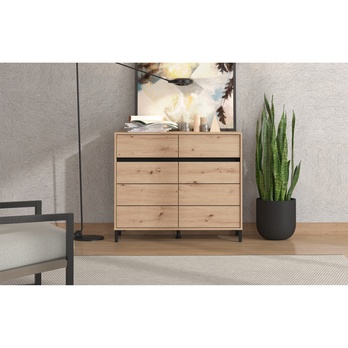 Komoda MARRON II dub artisan/matná čierna 1