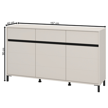 Komoda MARRON III kašmírová/matná čierna 6
