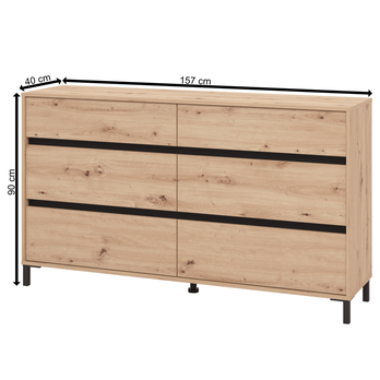 Komoda MARRON IV dub artisan/matná čierna 6