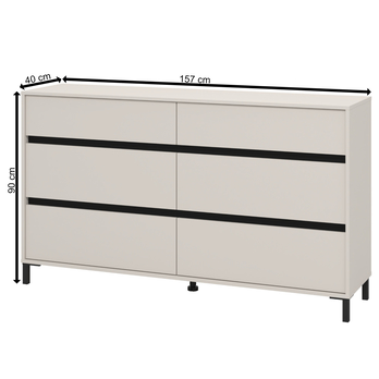 Komoda MARRON IV kašmírová/matná čierna 6