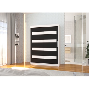 Šatníková skriňa MARTELL biela/čierna 1