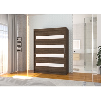 Šatníková skriňa MARTELL čokoládová/biela 3