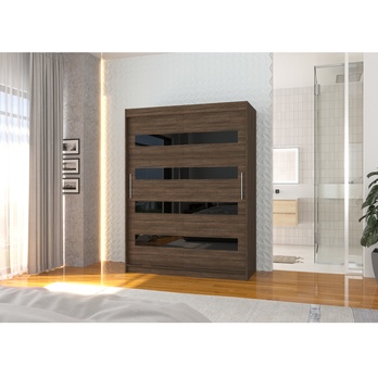 Šatníková skriňa MARTELL čokoládová/čierna 3