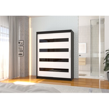 Šatníková skriňa MARTELL čierna/biela 1