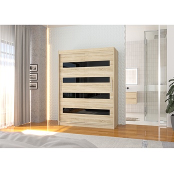 Šatníková skriňa MARTELL dub sonoma/čierna 3