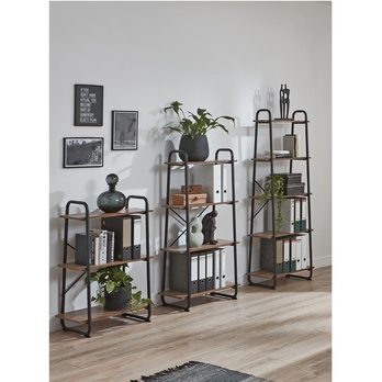 Regál MARTY II dub/čierna 6