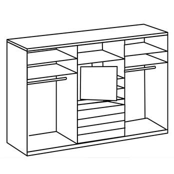 Šatníková skriňa MASON biela/biele sklo 2