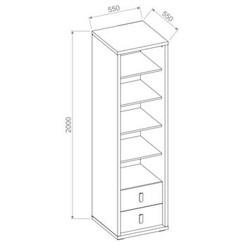 Regál MASSI 03 dub hikora/biela 6