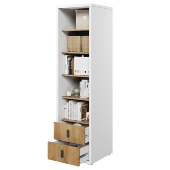 Regál MASSI 03 dub hikora/biela 2