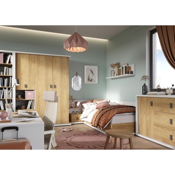 Nástenná polica MASSI 07 dub hikora/biela 1