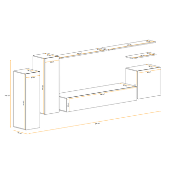 Obývacia stena MATCH I dub wotan 2